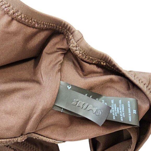 SKIMS Womens One Piece Monokini Swimsuit, Cut Outs, Brown, Plus Size Swim, 3X - Picture 3 of 9